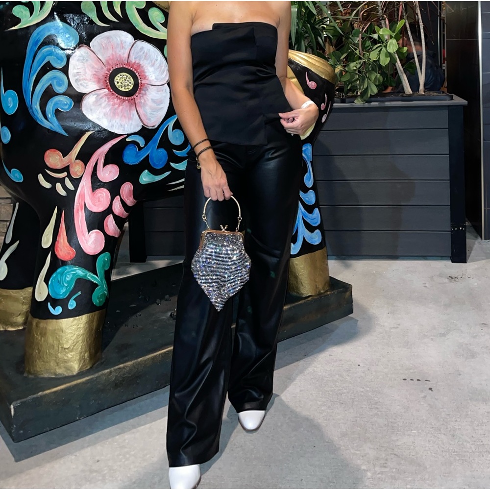 Zara straight leg faux leather pants